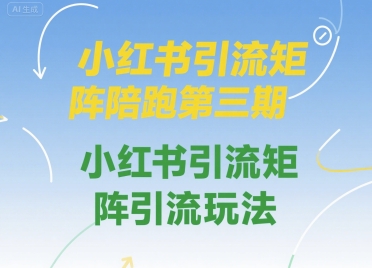 小红书引流矩阵陪跑第三期，小红书引流矩阵引流玩法-快名资源网