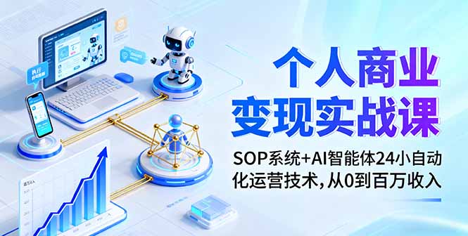 个人商业变现实战课：SOP系统+AI智能体24小自动化运营技术，从0到百万收入-快名资源网