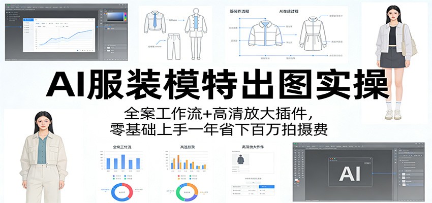 AI服装模特出图实操：全案工作流+ 高清放大插件，零基础上手一年省下百万拍摄费-快名资源网