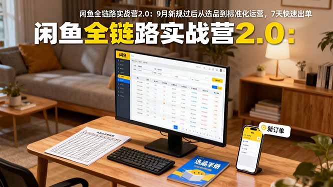 闲鱼全链路实战营2.0：9月新规过后从选品到标准化运营，7天快速出单-青虫资源网