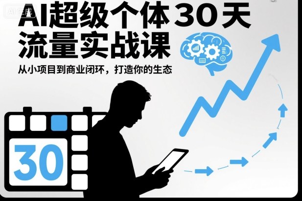 AI超级个体30天流量实战课，从小项目到商业闭环，打造你的生态-快名资源网