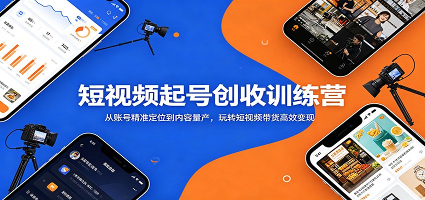 短视频起号创收训练营：从账号精准定位到内容量产，玩转短视频带货高效变现-快名资源网
