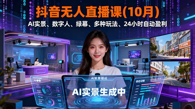 抖音无人直播课(10月-快名资源网