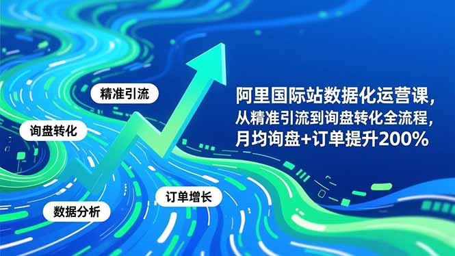 阿里国际站数据化运营课-11月，从精准引流到询盘转化全流程，月均询盘+订单提升200%-快名资源网
