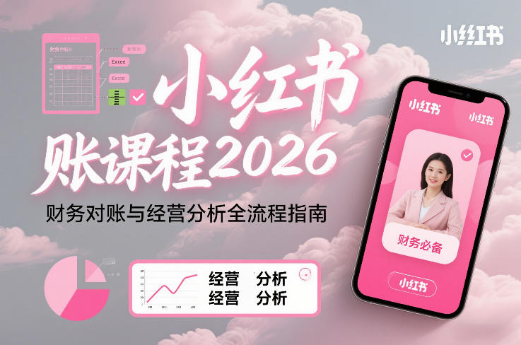 小红书对账课程2026，财务对账与经营分析全流程指南-快名资源网