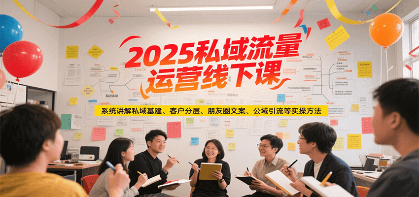 2025私域流量运营线下课，系统讲解私域基建/客户分层/朋友圈文案/公域引流等实操方法-快名资源网