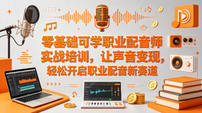 零基础可学职业配音师实战培训，让声音变现，轻松开启职业配音新赛道-快名资源网
