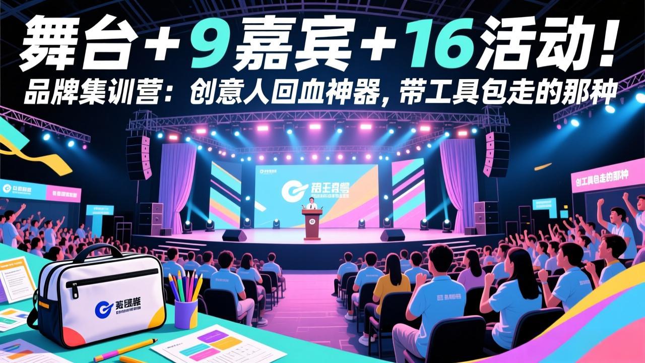 舞台 + 9 嘉宾 + 16 活动！品牌集训营：创意人回血神器，带工具包走的那种-快名资源网
