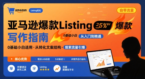亚马逊爆款Listing写作方法，亚马逊0基础小白也能写爆款自带流量的Listing-快名资源网