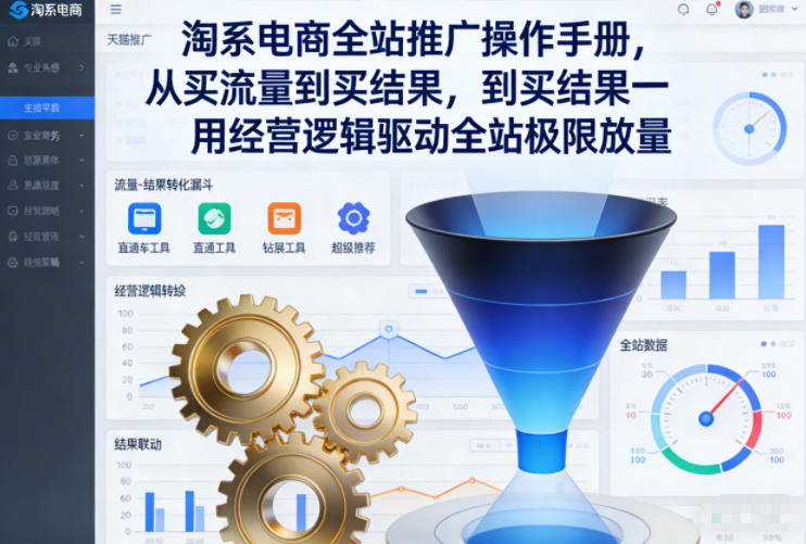 淘系电商全站推广操作手册，从买流量到买结果一用经营逻辑驱动全站极限放量-快名资源网