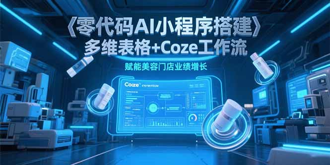 零代码AI小程序搭建，多维表格+Coze工作流，赋能美容门店业绩增长-快名资源网
