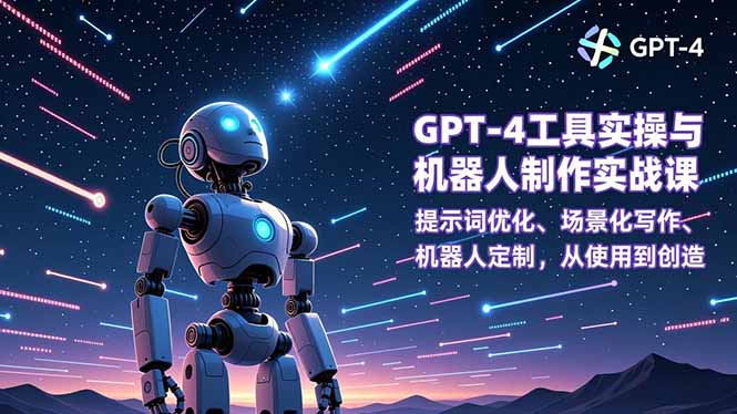 GPT-4工具实操与机器人制作实战课：提示词优化、场景化写作、机器人定制，从使用到创造-青虫资源网