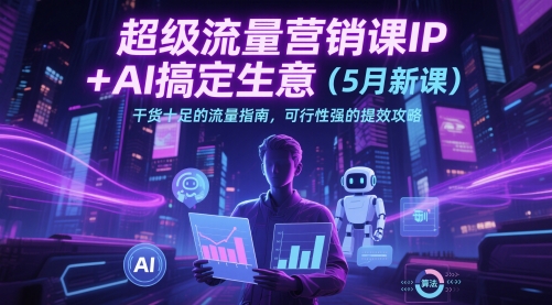 超级流量营销课IP+AI搞定生意(5月新课)干货十足的流量指南，可行性强的提效攻略-快名资源网