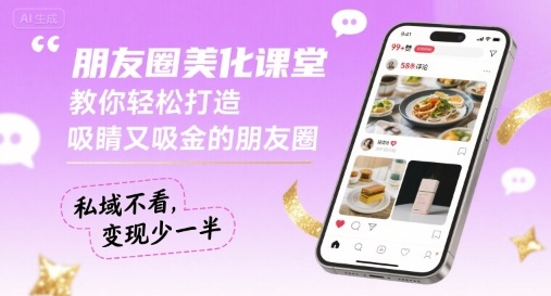 朋友圈美化课堂，教你轻松打造，吸睛又吸金的朋友圈，私域不看，变现少一半-快名资源网