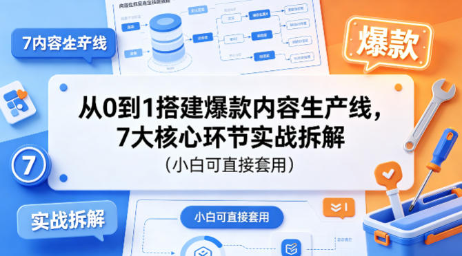 从0到1搭建爆款内容生产线，7大核心环节实战拆解(小白可直接套用)-快名资源网