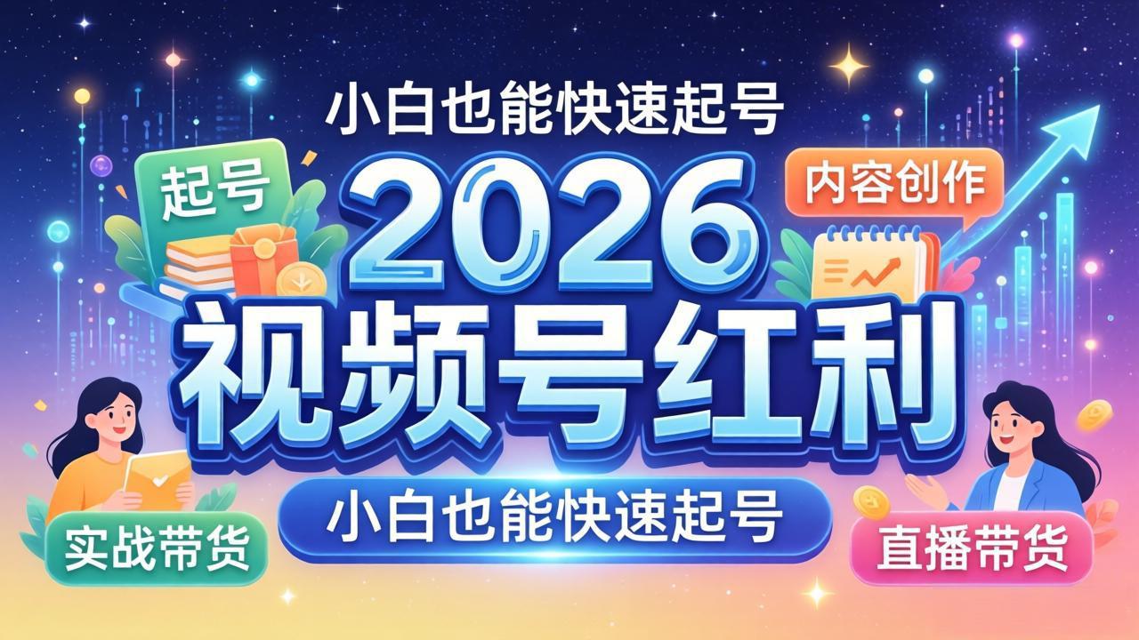 2026视频号红利实战营，大佬亲授起号、内容、直播、IP、投流、私域、矩阵全套落地打法-快名资源网