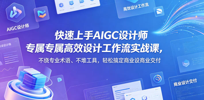 快速上手AIGC设计师专属高效设计工作流实战课，不绕专业术语、不堆工具，轻松搞定商业设计交付-快名资源网
