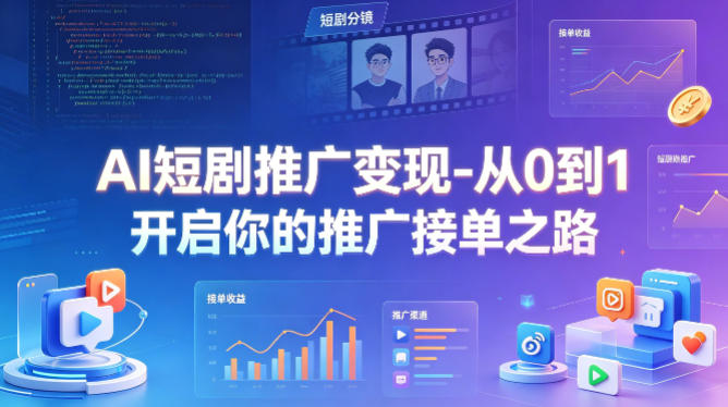 AI短剧推广变现-从0到1开启你的推广接单之路-快名资源网