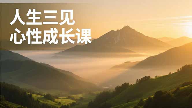 人生三见心性成长课，见天地众生自己，搞透人性安顿身心，活出清晰自我，内在富足无价-快名资源网