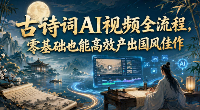 古诗词AI视频全流程，零基础也能高效产出国风佳作-青虫资源网