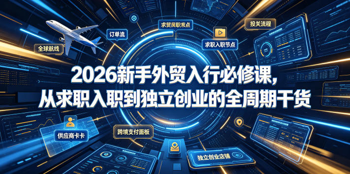 2026新手外贸入行必修课，从求职入职到独立创业的全周期干货-青虫资源网