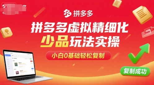 拼多多虚拟精细化少品玩法实操，小白0基础轻松复制-快名资源网
