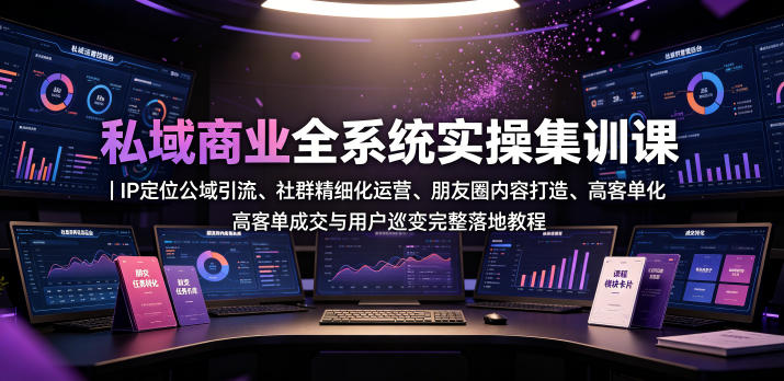 私域商业全系统实操课｜IP定位公域引流、社群精细化运营、朋友圈内容打造、高客单成交与用户裂变完整落地教程-青虫资源网