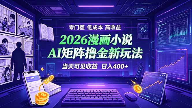 爆款小说漫画大阅读    ai矩阵操作    当天可见收益  日入400+    零门槛    高收益-青虫资源网
