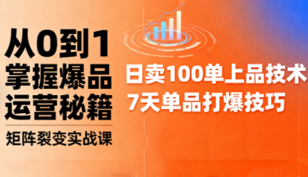 抖音小店爆品打造与矩阵裂变实战课-快名资源网