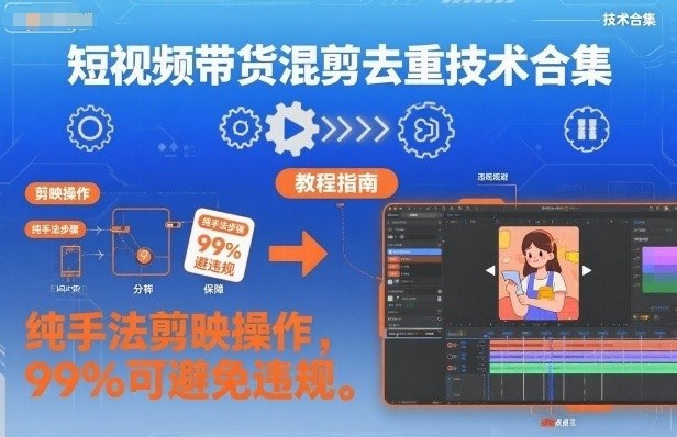 短视频带货混剪去重技术合集，纯手法剪映操作，99%可避免违规-快名资源网