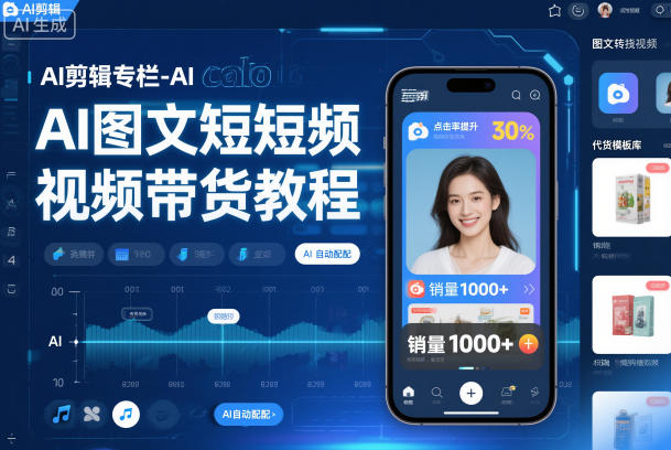AI剪辑专栏-AI图文短视频带货教程-快名资源网