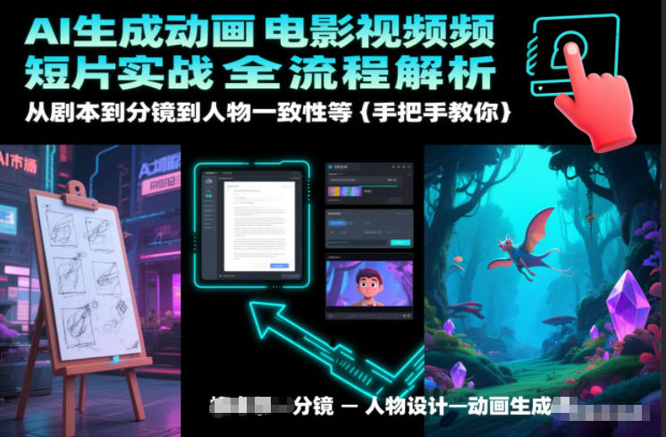 AI生成动画电影视频短片实战全流程解析，从剧本到分镜到人物一致性等手把手教你-快名资源网