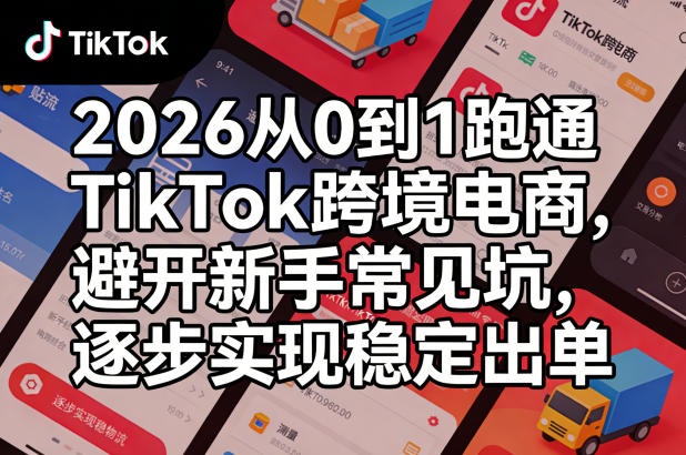 2026从0到1跑通TikTok跨境电商，避开新手常见坑，逐步实现稳定出单-快名资源网