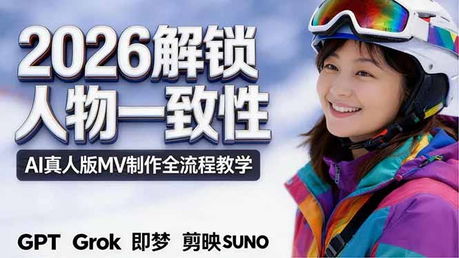 2026独创解锁人物一致性：AI真人版MV制作，不讲空话，不拼概念，全流程实操-快名资源网
