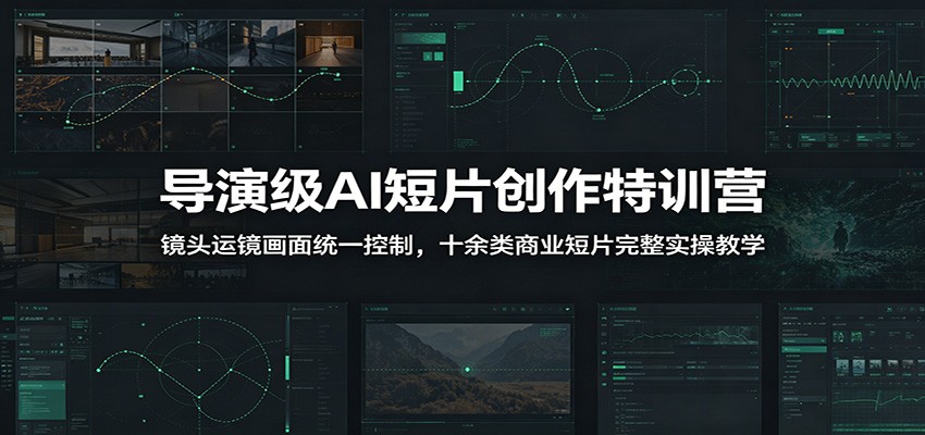 导演级AI短片创作特训营：镜头运镜画面统一控制，十余类商业短片完整实操教学(更新)-青虫资源网