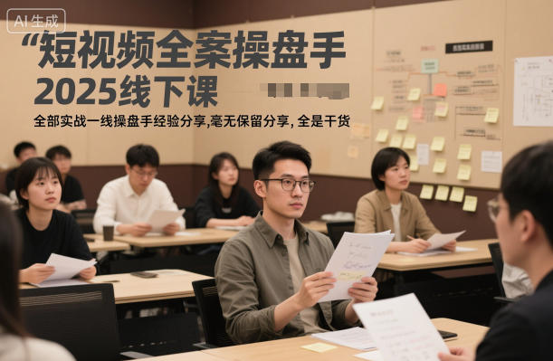 短视频全案操盘手2025线下课，全部实战一线操盘手经验分享，毫无保留分享，全是干货-快名资源网