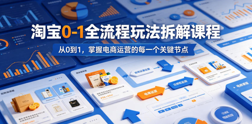 淘宝0-1全流程玩法拆解课程，从0到1，掌握电商运营的每一个关键节点-快名资源网