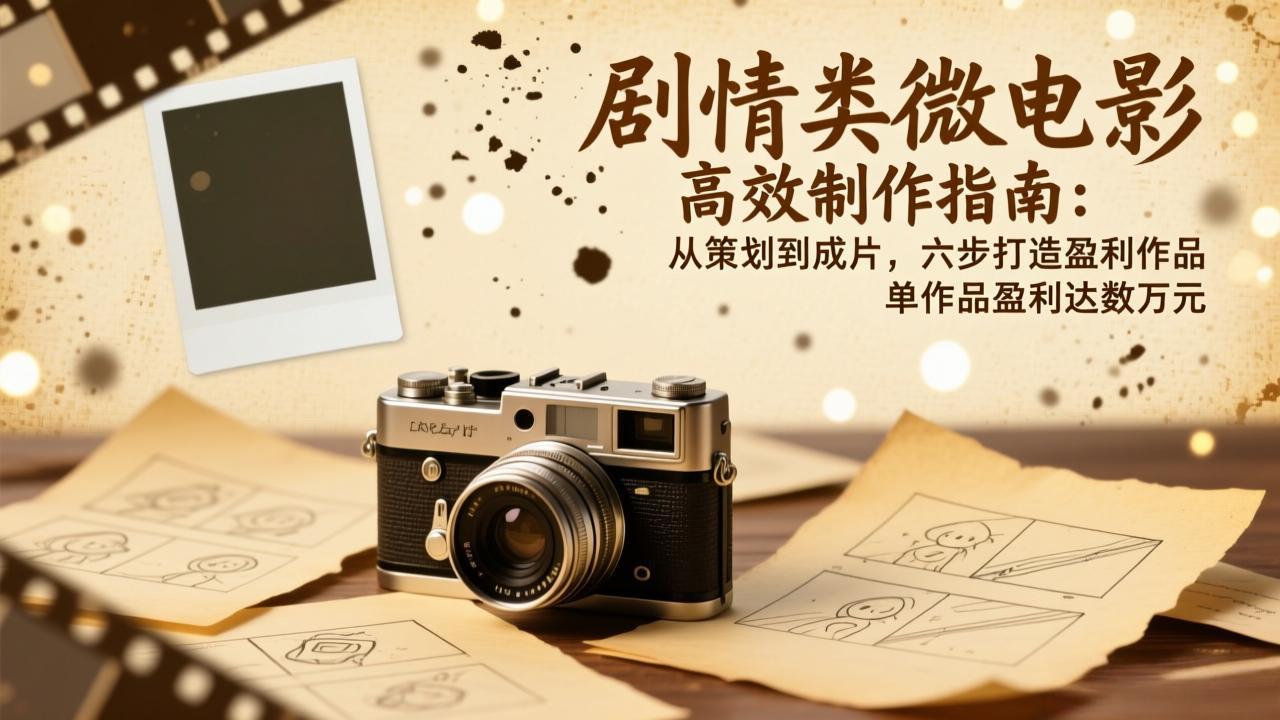 剧情类微电影高效制作指南：从策划到成片，六步打造盈利作品，单作品盈利达数万元-快名资源网