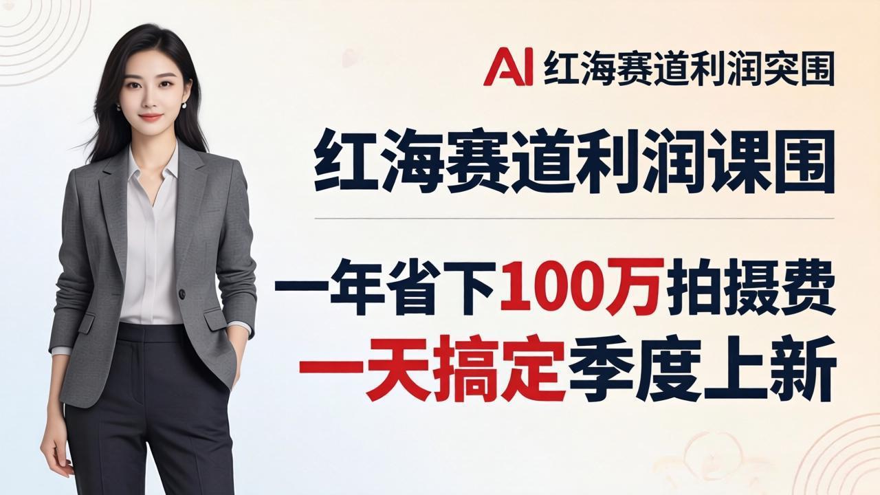 服装老板AI模特图课：一年省下100万拍摄费，一天搞定季度上新，红海赛道利润突围-快名资源网