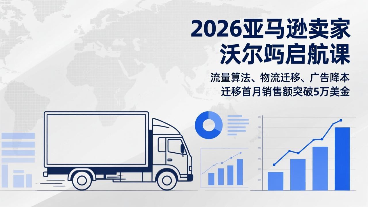 2026亚马逊卖家沃尔玛启航课，流量算法、物流迁移、广告降本，迁移首月销售额突破5万美金-快名资源网