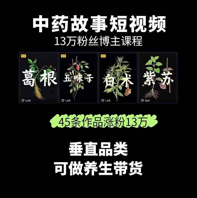 图片[2]-中药文化赛道：溯源故事开发，AI工具实战，平台运营，全方位解锁中医流量变现新路径-快名资源网