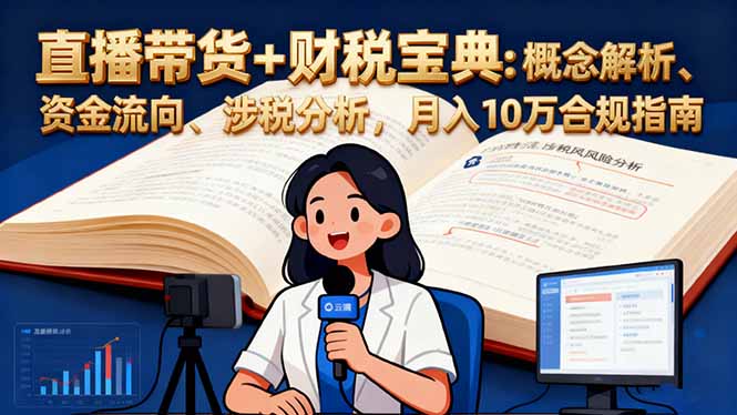 直播带货+财税宝典：概念解析、资金流向、涉税分析，月入10万合规指南-快名资源网