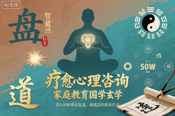 疗愈心理咨询，家庭教育国学玄学，月入50个商业复盘，最底层的商业打法-快名资源网