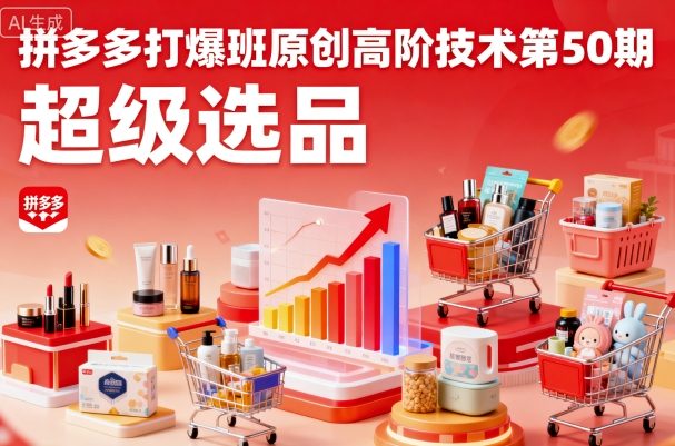 拼多多打爆班原创高阶技术第50期，超级选品-快名资源网