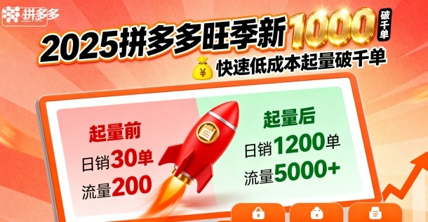 2025拼多多旺季新老店铺——快速低成本起量破千单-快名资源网