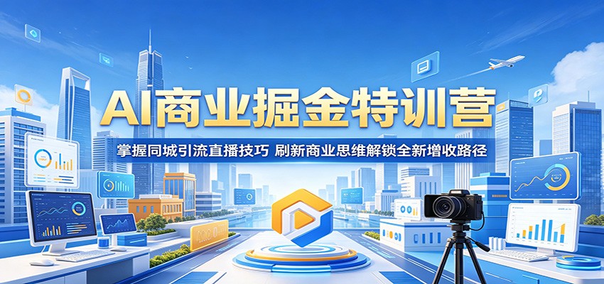 AI商业掘金特训营：掌握同城引流直播技巧，刷新商业思维解锁全新增收路径-快名资源网