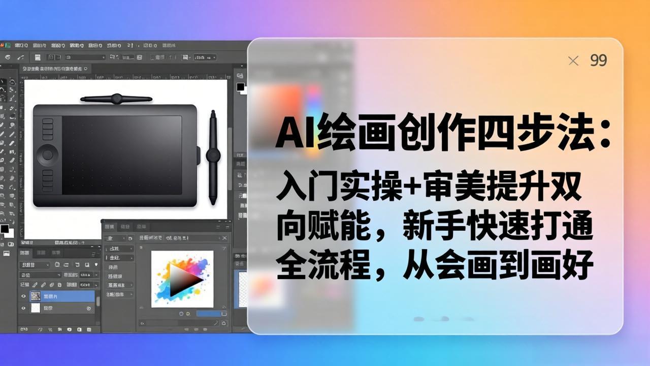 AI绘画创作四步法：入门实操+审美提升双向赋能，新手快速打通全流程，从会画到画好-快名资源网