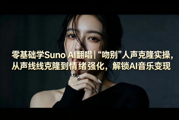 零基础学Suno AI翻唱｜《吻别》人声克隆实操，从声线克隆到情绪强化，解锁AI音乐变现-快名资源网