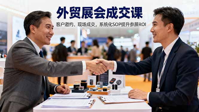 外贸展会成交课，含目标制定、客户邀约、现场成交，系统化SOP提升参展ROI-快名资源网