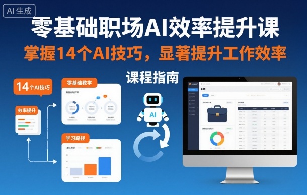 零基础职场AI效率提升课，掌握14个AI技巧，显著提升工作效率-快名资源网